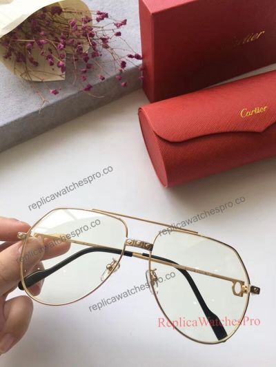 New Fashion Designer Fake Cartier Clear Lens Eyeglasses T8200488